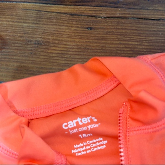 Carter's Orange and Blue Rashguard Swim Set 18m - Picture 4 of 5